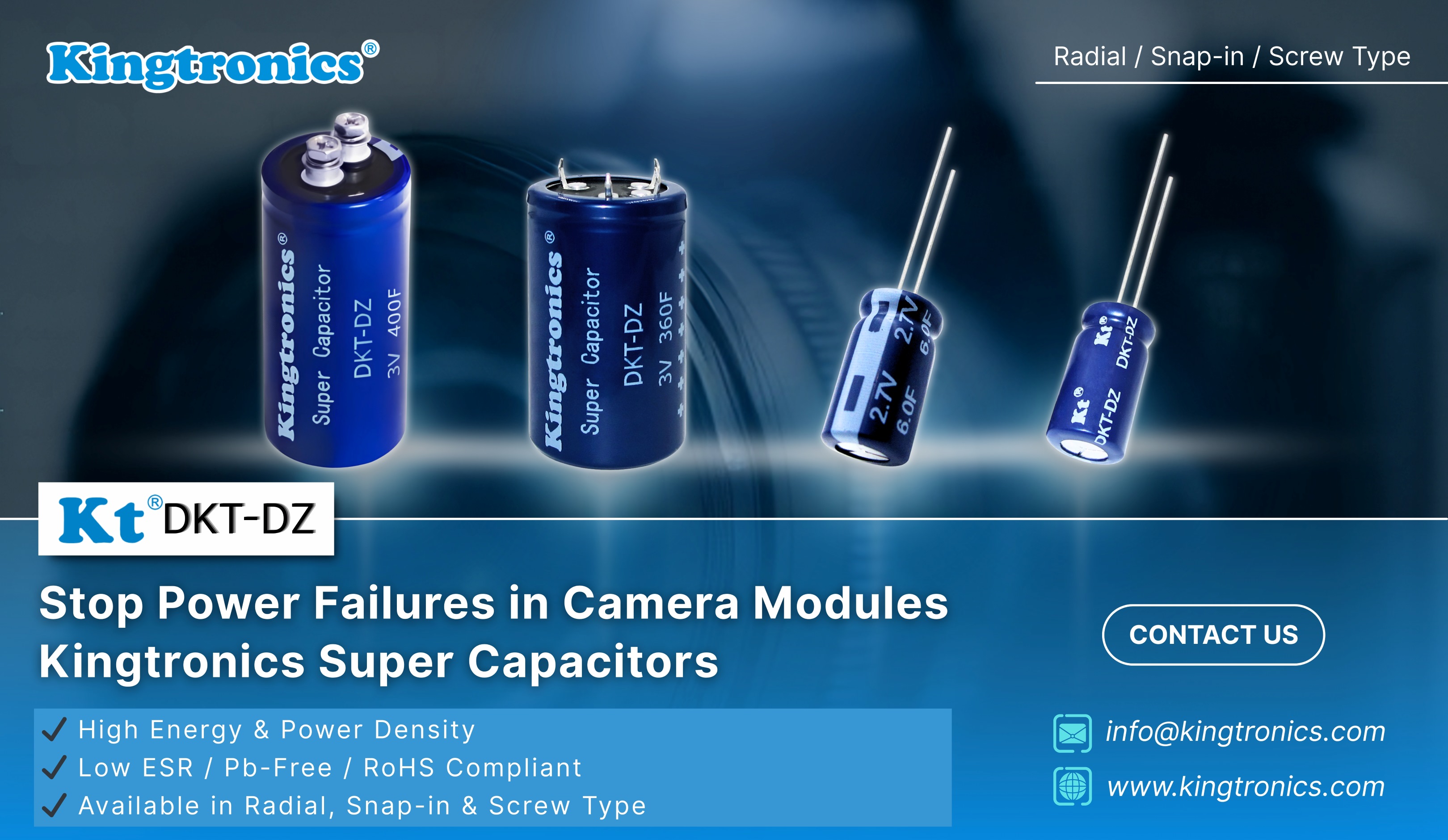 Sick of Camera Failures and Lost Data? Fix It Fast with Kingtronics DKT-DZ Super Capacitors